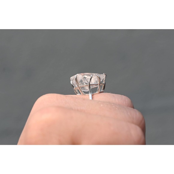 Large natural statement ring, unique engagement rings, size 5 6 7 8 9 10 - Picture 7 of 7